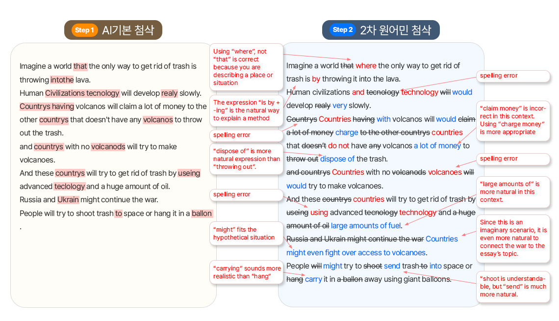 Story Writing 첨삭 상세 내용